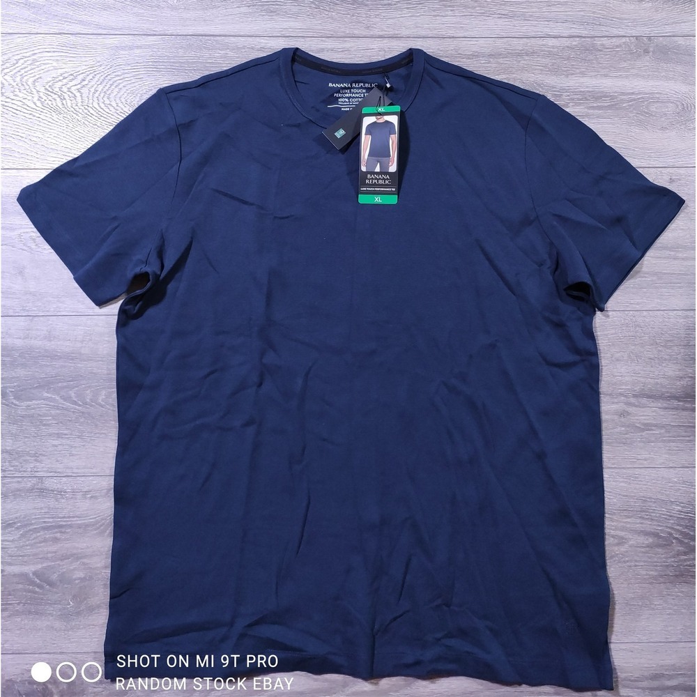 Banana Republic Luxe Touch Performance Tee Blue XL Short Sleeve Mens T-Shirt